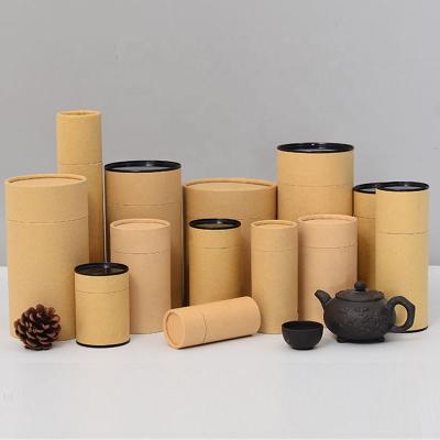 China Recycled Materials Patent Design Recycled Round Cylinder Kraft Cardboard Paper Tubes Packaging For Tea / Candy / Coffee for sale