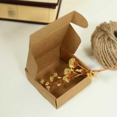 China Recycled Materials Logo Gift Craft Paper Recycled Custom High Quality Kraft Paper Boxes Print Natural Handmade Soap Packaging Boxes for sale