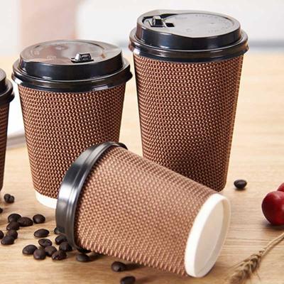 China Hot Selling Disposable Coffee Paper Cups Wall Paper Cups Double Biodegradable Single PLA Coated Coffee Paper Cups for sale