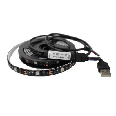 China Decorative Lighting USB LED Strip Light IP20 2M RGB 5V LED Strip Light with Remote Controller for TV Lighting for sale