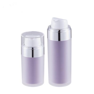 China Frosted empty Skincare Set Bottles purple Lotion Bottle 30ml 50ml cosmetic Airless Pump Bottle for sale