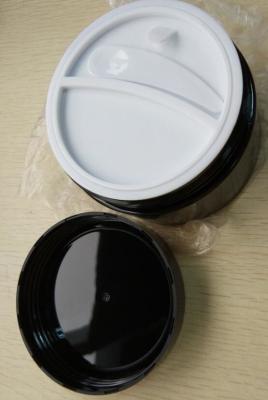 China Volumendoppelkammer Runde 200gram 6.66oz große kosmetischer PlastikCremetiegel für Hautpflegemaskencreme zu verkaufen