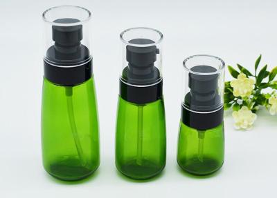 China empty cosmetics packaging 30ml 60ml 80ml 100ml dark green PET plastic cosmetic spray mist bottle for sale