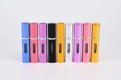 China 8ml Square aluminum  Perfume Spray Bottle Pink Cosmetic Bottle for sale