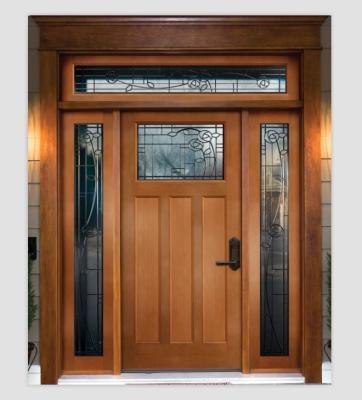 China Pre Hung Sound Proof Luxury Solid Wood External Doors With Transom for sale