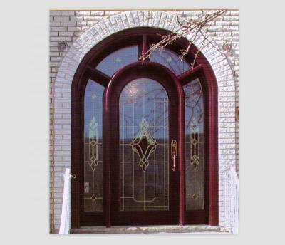 China Pre Hung Double Glazed Round Lid Exterior Doors Wood Entrance for sale