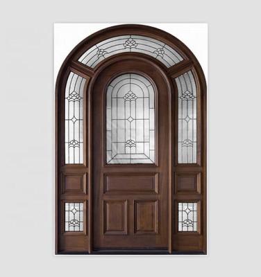 China Pre Hung Luxury American Solid Wood Round Top Entry Doors Exterior for sale