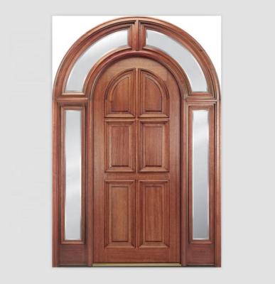 China Pre Hung Tempered Glass Round Lid Exterior Home Door Entry for sale