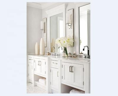 China Modern Luxury Custom Solid Wood Modern Bathroom Vanity With Marble Tops for sale