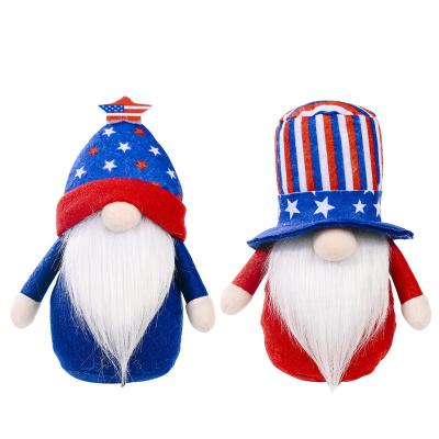 China Tiered Dwarf Ornament Tray Decorations Memorial Day Elf Home Party Props Independence Day Plush Gnome Veterans Day Gifts Election Decoration for sale