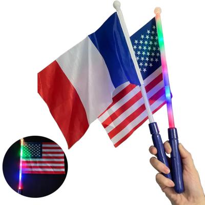 China Party Props 2023 New 4th July Independence Day LED American Flag USA National Flags LED Standing American Flag for sale