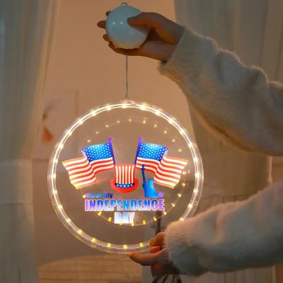 China Party Props Independence Day LED Hanging Light 4th of July Home Decoration 4th of July Party Decorations for sale