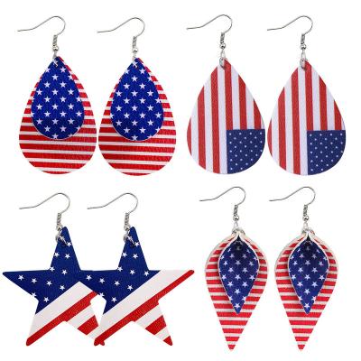 China 1Pair Accessories Independence Day Earring American Flag Earrings Five-pointed USA Independence Day Star Fashion Jewelry portion for sale