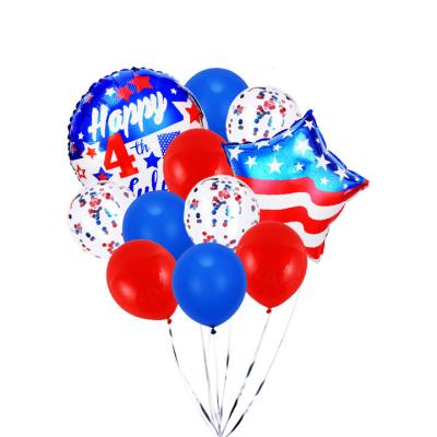 China Party Props 1set 12inch Latex Balloon USA National Day Blue Star Ball 4t American July Red Hof Party Balloons Party Decoration for sale