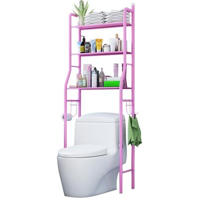 China Non Porous Floor Standing Toilet Shelf Bathroom Rack Washing Machine Storage Toilet Rack for sale