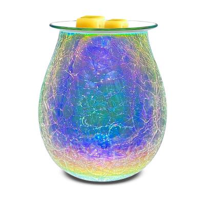 China 2023 Scent burner+Night light Fashion Glass Art Smokeless Safe Quiet Easy to use Electric Scent Lamp Oil Burner for sale