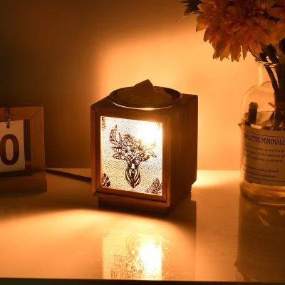 China Eco-friendly Electronic Electric Travel Candle Sublimation Lamp Aroma Wax Melt Wood Burner Eco-friendly Oil Burner for sale