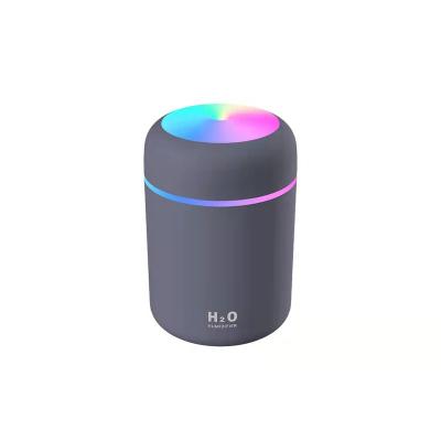 China 2022 New Mini Size Portable Design 300ml USB Portable Colorful Ultrasonic Air Humidifier Essential Oil Diffuser for Bedroom Car Office for sale