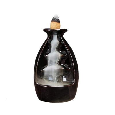 China China New Design Factory Cheap Handmade Ceramic Backflow Censer Waterfall Smoke Aroma Burner for sale