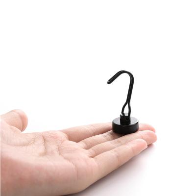 China OEM Customized Black Heavy Duty NdFeB Magnet Hooks Strong Magnetic Hooks for Fridge Custom allowed for sale