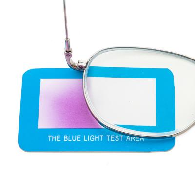 China 1111 glasses accesory protect blue light ray blocker proof blue light test card 1111 for sale