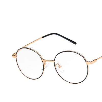 China For Korean Retro 30059 Reading Glass Light Blue Light Glasses Round Spectacle Metal New Style Optical Glasses Frames for sale