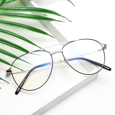 China For 3137 Reading Glass Decorative Anti-Blue Light Matching Glasses Around Metal Monocle Frames for sale