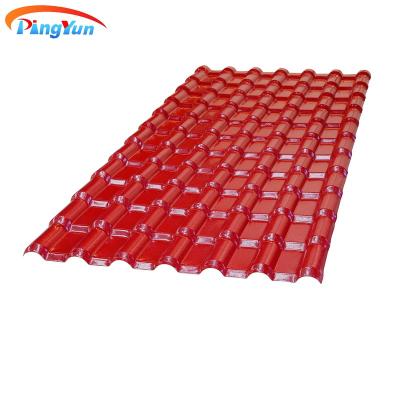 China Synthetic Resin PVC Roof Tile ASA Traditional Spanish Plastic PVC Roof Sheet For Residential House for sale