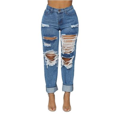 China OEM / ODM Breathable Wholesale Stone Destroyed Wash Jeans Women for sale