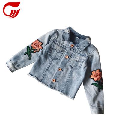 China Sustainable Toddler Embroider Denim Jacket For Girl for sale