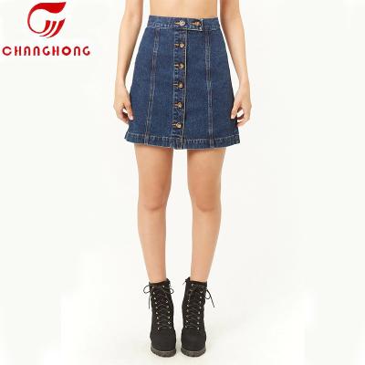 China OEM Girls Service Breathable Lattice Skirt Long Denim Skirt for sale