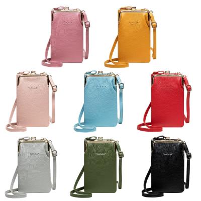 China Anti-fall Mini Fashion Ladies PU Leather Handbag Cross - Body Clutch Designer Mobile Phone Bag for sale