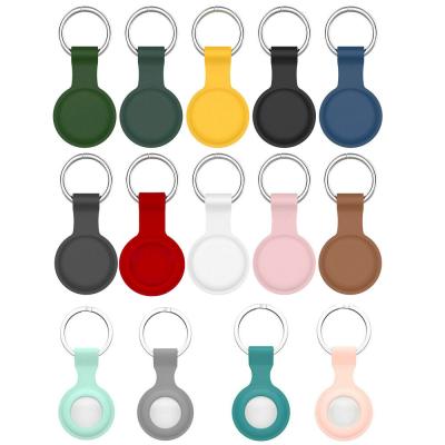 China Anti-drop Silicone Rubber Case Cover Protector Bag Anti Lost For Airtag Tracker Holder Keychain for sale