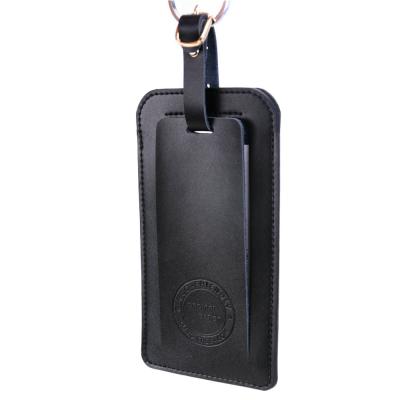 China Custom Fashion Travel Luggage Name ID Tag Personalized Genuine Leather Luggage Tag for sale