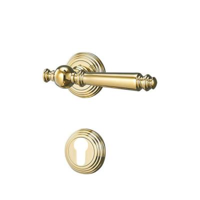 China American pure copper magnetic silent silver interior door lock light luxury bedroom chrome gold light door handle for sale