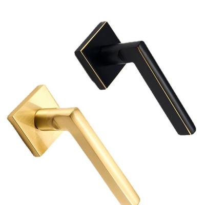 China American pure copper mute simple indoor magnetic wooden door suction lock bedroom black gold one-piece door lock for sale