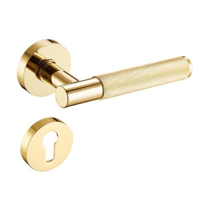 China American Modern Pure Copper Gold Interior Luxury Magnetic Suction Door Lock Style Door Lock Bedroom Light Silent Split Hand for sale