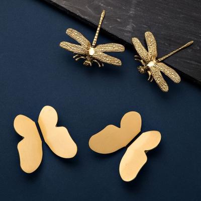 China Mid Century Butterfly Dragonfly Wardrobe Drawer Handle American Pure Copper Knob Modern Brass Punchless Cabinet Knob Without Knob for sale