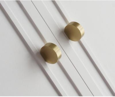 China Wholesale Mid Century Furniture Cabinet Small Single Hole Modern Solid Brass Gold Handle Pure Copper Drawer Handle Wardrobe Door Handle for sale