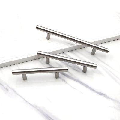 China New Mid Century Hardware Stainless Steel Bedroom Furniture Modern Cheap Solid Steel Decorative Kitchen Furniture T-Bar Door Cabinet Drawer Pulls for sale