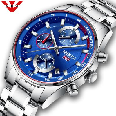 China NIBOSI Automatic Blue Date Watch Men Fashion Sport Quartz Clock Mens Watches Top Brand Luxury Chronograph Waterproof Watch Relogio Mascu for sale