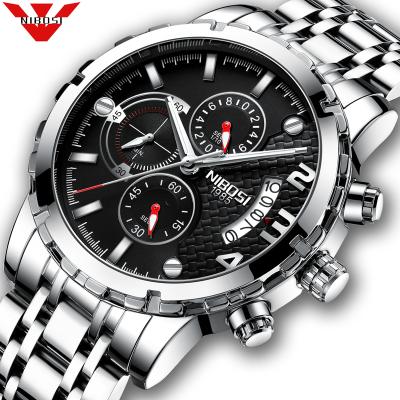 China Top Brand Chronograph Sports Watch Luxury Men Automatic Date NIBOSI Mens Watches Reloj Hombre 2020 Waterproof Military Clock Relogio Masculino for sale