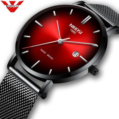 China NIBOSI Auto Date Fashion Mens Watches Top Brand Quartz Watch Luxury Men Casual Watch Relogio Masculino Mesh Steel Date Waterproof Sport for sale