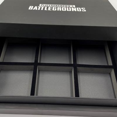 China OEM Custom Biodegradable Empty LOGO Matte Black Cardboard Lip Packaging and Base Style Gift Box with EVA Insert for sale