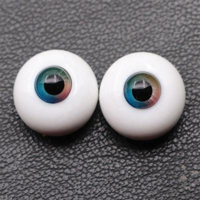 China BJD Doll Eyes Hand Lampwork Blown Rainbow Flat Round Glass Eyes For Doll Toys Opens Parts for sale