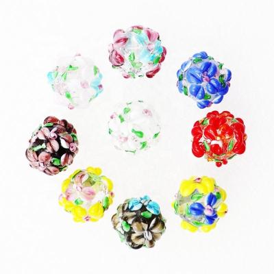 China DIY Jewelry Kits For Earring Ring Bracelet Necklace Garden Flower Costume Jewelry And So On Beads Handmade Floral Marbles Ball Crystal Lampwork Art Glass Loose Bead For Jewelry Making diy jewelry for sale