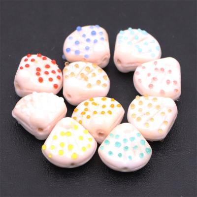 China Eco-friendly Japanese Glass Beads Hot Selling Handmade Okinawa Murano Glass Scallop Shell Spacer Beads Seashell Beads For Shell Earring Necklace Jewelry Making Beach Summer ocean for sale