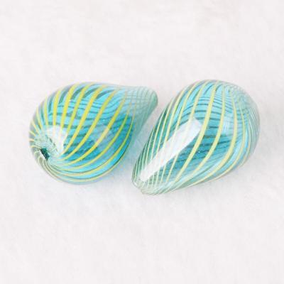 China Murano Glass Beads 30*14mm Drop Hand Blown Hollow Glass Beads Small Hole Murano Art Crystal Glass Teardrop Beads For Jewelry Making Glass for sale