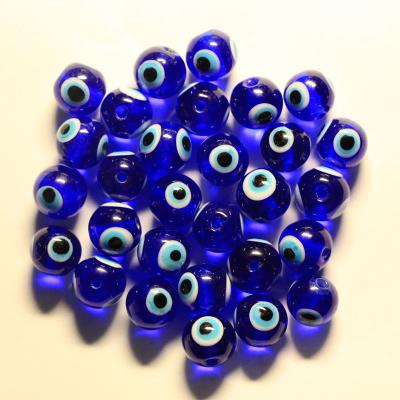 China eco-friendly & 6/8/10/12/14/16/18/20mm China Lampwork Glass Eye Cheap Round Blue Loose Evil Beads For DIY Jewelry Findings for sale