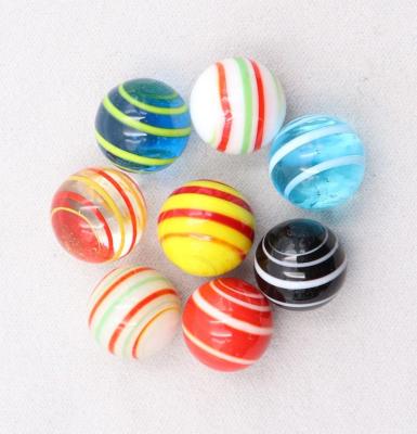 China Toys Mixed Color 14mm 16mm 20mm 25mm 35mm Colorful Stripes Pebbles Silk Lines Round Vase Ball China Wholesale Glass Marbles for sale